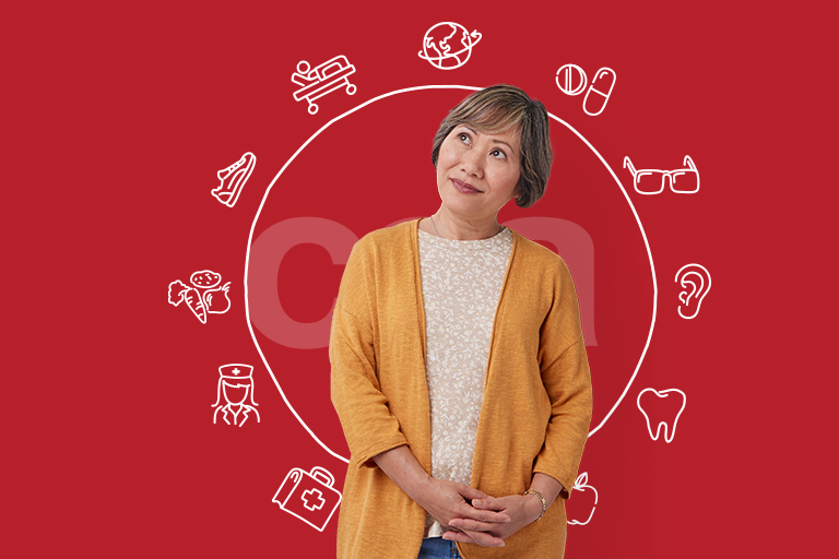 Woman with CCA Circle of Care in background